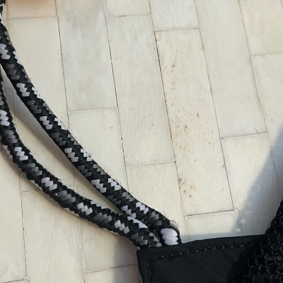 Athleta Black Patterned Drawstring Backpack - Picture 8 of 12